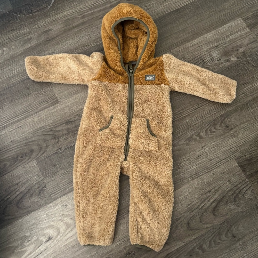 Eddie Bauer Brown Fleece Footies One Piece